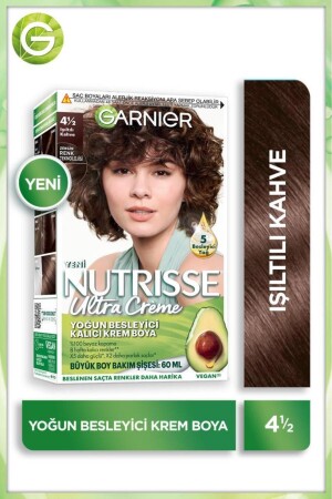 Nutrisse Yoğun Besleyici Kalıcı Krem Saç Boyası 4 1:2 Işıltılı Kahve - Garnier