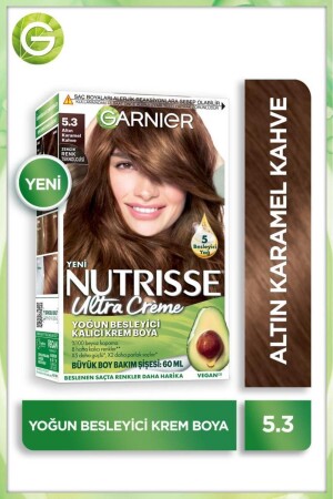 Nutrisse Yoğun Besleyici Kalıcı Krem Saç Boyası 5.3 Altın Karamel Kahve - Garnier