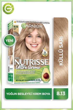 Nutrisse Yoğun Besleyici Kalıcı Krem Saç Boyası 8.13 Küllü Sarı - Garnier