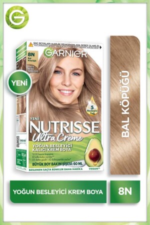 Nutrisse Intensive Nourishing Permanent Cream Hair Dye 8N Honey Foam - Garnier