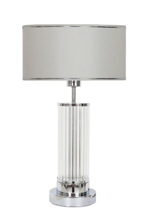 Nuuk Noa Modern Glass Lampshade with Chrome Plated Detail - White with Chrome Strip NNKABJ46 - Vinner