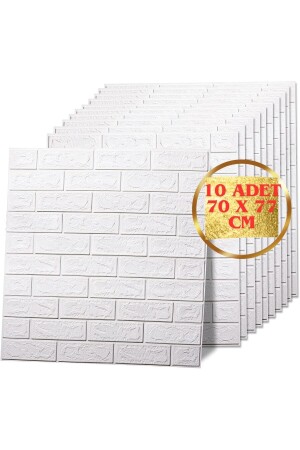 Nw01 Kendinden Yapışkanlı 70x77 Cm 10 Adet Sünger Tuğla Duvar Kağıdı Paneli - Renkli Duvarlar
