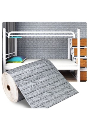 Nw02 Gray Self Adhesive Flexible Sponge 3d Wallpaper Panel Brick - Renkli Duvarlar