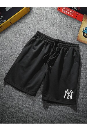 NY New York Printed Lycra Black Men's Shorts - De Carte