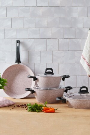 Oasis-s Lavander 7 Piece Granite Cookware Set 600. 15. 01. 1427 - Emsan