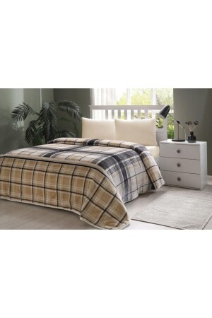 Ocre Beige Double Printed Blanket 8697353572586 - Özdilek