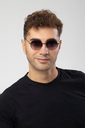 Octagon Octagonal Black Men's Sunglasses MP20DB304 - Polo55