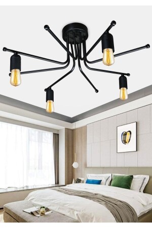 Octapod Black Metal Multi-Arm Chandelier Ayd-3315 Living Room-Kitchen-Bedroom AYD-3515 - HOMİNG