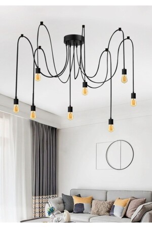 Octopus Black Multi-Arm Pendant Lamp Chandelier 8 Pieces Ayd-3312 AYD-3312 - HOMİNG