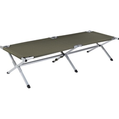 OD US STYLE ALU.FOLDING COT REINFORCED W.BAG - MIL-TEC