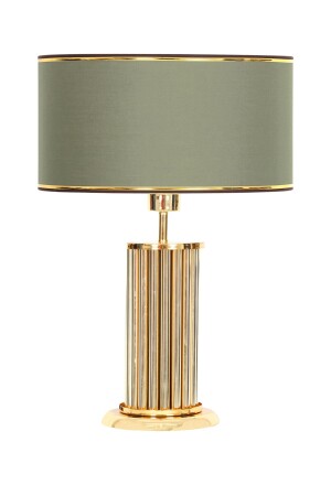 Odeon Gold Plated Metal Rod Lampshade Khaki Green with Gold Strip ODNA024 - Vinner