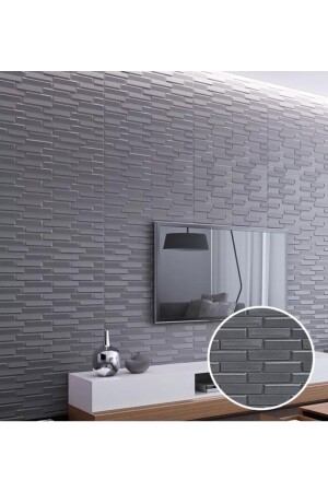 Office Living Room Gray Opaque 3d Self Adhesive Wallpaper Panel Nw65 - Renkli Duvarlar