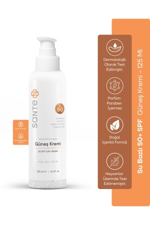Oil-Free, Anti-Blemish, Water Based, 50 SPF High Protection Oil-Free Sunscreen 125 Ml SNTPLSLKEKRSYGKRM - SantePlus