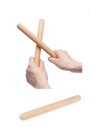 Okul Öncesi Ahşap Ritim Çubuğu 1 Çift 23cm Anaokulu Çocuk Etkinlik Perkusyon Müzik Aleti - Wudie