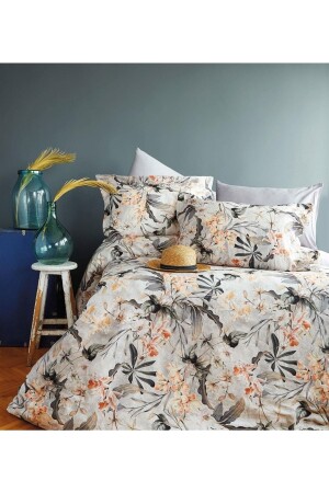 Oleander 60% Lyocell 40% Cotton Digital Duvet Cover Set Double 95422-oleander - İssimo Home