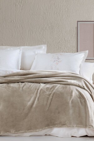 Olenna Double Wellsoft Blanket - Beige - Yataş