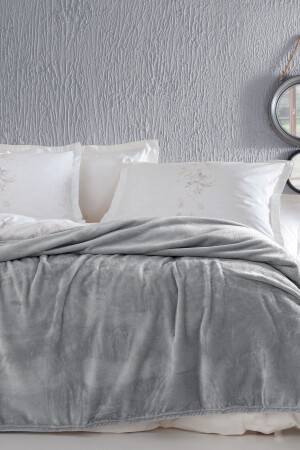 Olenna Double Wellsoft Blanket - Light Gray - Yataş