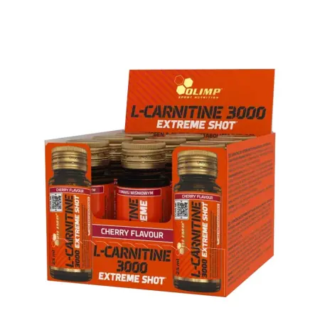 Olimp Sport L-Carnitine 3000 Extreme Shot Glass (9 x 25 ml, Cherry) - Olimp Sport