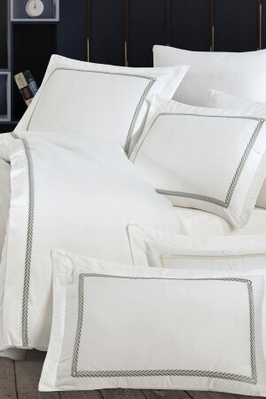 Olimpos Nakışlı Pamuk Saten Super King Size 6 Parça Nevresim Takımı NPT-NT-R-0226 - Nazik Home