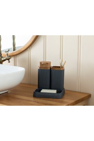 Olivia 3-teiliges Badezimmer-Set Anthrazit - English Home