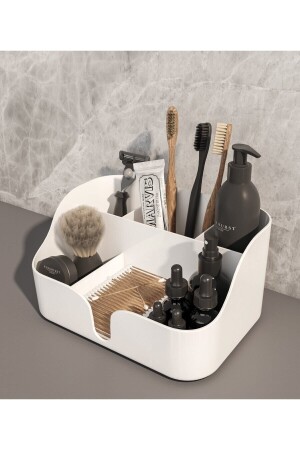 Olivia Modern Makeup and Cosmetics Organizer Box Organizer Set White - Higienox