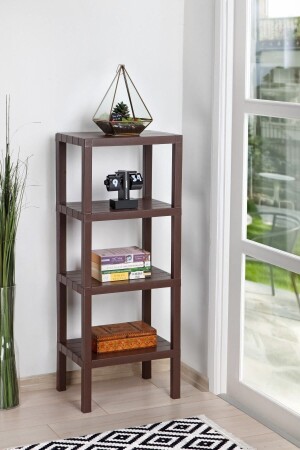 Ombeg 4-stufiges modulares Regal, Badezimmer-Organizer, Küche, Balkon, Wohnzimmer, Garten, Organizer, braun, DNZSHELF001 - DEYHOME