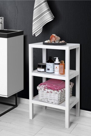 Ombeg Dekoratif 3 Katlı Plastik Çok Amaçlı Banyo Düzenleyici Saksılık Kitaplık Beyaz 3katlıombeg - Omaş Household Product