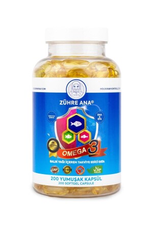 Omega 3 Fish Oil - 200 Capsules (1300 Mg) - Zühre Ana