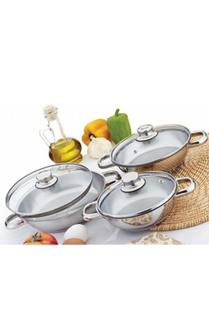 Omelette Set 6 Pieces (with Glass Lid) 1807 - Gülsan