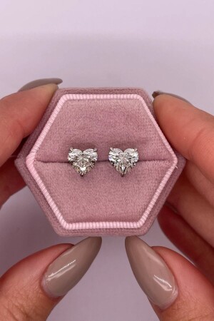one. 30 Carat Heart Earrings - Crystal Diamond Zirconia