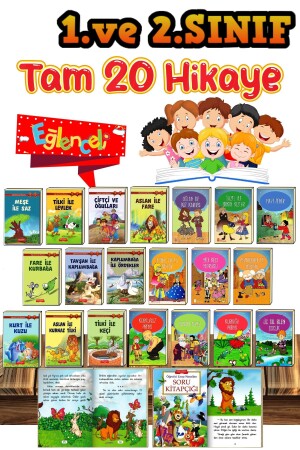 one. And 2. Class Story Reading Book Lafonten Our Values ​​Tales 20 Book Set - Gönül Yayincilik
