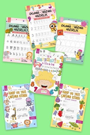 one. Classroom Preparation Series / Reading - Writing Preparation - 6 Books (LETTERS - WRITING - LINE - MATHEMATICS) - Staau Çocuk