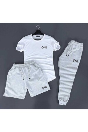 One Printed Gray Unisex Summer Tracksuit Combination - Fifty Color