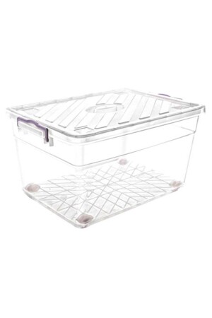one. Quality Transparent Plastic Large Size 55 Liter Storage Container with Wheels 55x35cm Height:32 BRTN1212221819 - abnturk