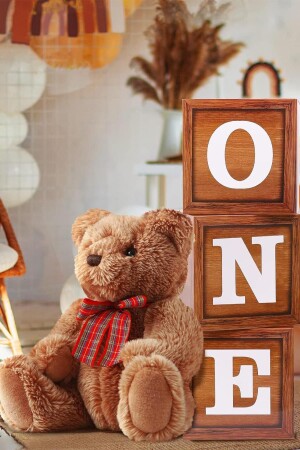 One Written Wooden Look Decorative Box Birthday Concept - Patladı Gitti