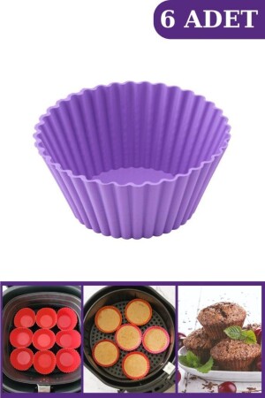 Onikiden Airfryer Nonstick Cake Muffin Mold 6 Pieces - Compatible with All Air Fryers Sl33 - Silicolife