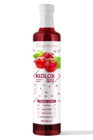 Onka Farma Kızılcık Özü 700 Gram Doğal Koruyucusuz Meyve Özü - Onkafarma