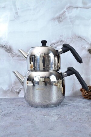 Opal Steel Teapot Set Medium Size Black OPA-6947 - Amboss