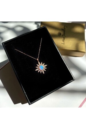 Opal Stone Sun Necklace - 925 Sterling Silver Necklace OPL-01 - LOTUS JEWELLERY