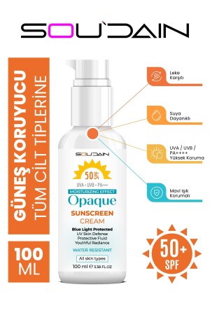 Opaque SPF50- Leke Karşıtı Güneş Kremi UVA - UVB - PA-- Mavi Işık Korumalı SDN0004OU - Sou'dain
