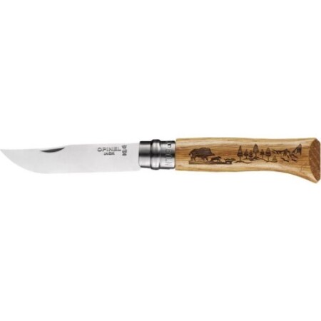 Opinel Messer 8 Edelstahl Eiche Serie Tier - Wildschwein - Opinel