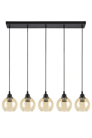 Opvik Modern Design Living Room - Kitchen - Bedroom Black Color Honey Glass Chandelier of 5 Rows OPV123 - Modavize