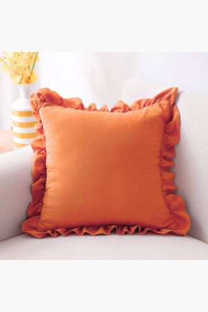 Orange Country Ruffled Square Throw Pillow Cover Soft Textured Vintage- Scandinavian-Bohemian-Christmas - Bc Home