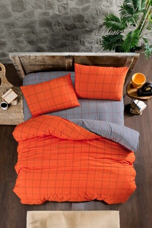 Orangefarbenes Bettbezug-Set für Doppelbetten, 4-teilig, 200 x 220, orange M0012587 - Mulberry