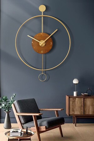 Orbit Gold 60 Cm, Modern Decorative Metal Wall Clock AGA001005Y002 - AGA KONSEPT
