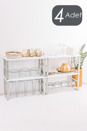 Org-02 4 Regal-Organizer, Schrank-Organizer, Regalplatte, Glasregal, Regalerhöhung - Porsima