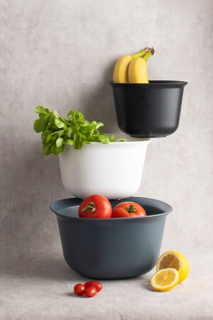 Org-173 Preparation Set Strainer Set Mixing Bowl Set with Strainer Plastic Bowl Set Mixing Bowl Strainer Set - Porsima