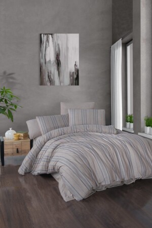 Organic Cotton Linen Duvet Cover Set 1057 - BONJARDİNHOME
