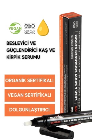 Organic Eyebrow and Eyelash Serum - Saffron Oil Supports Eyebrow and Eyelash Formation - Vegan - Monoibio