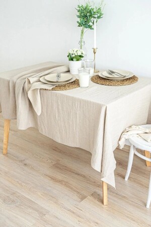 Organic Raw Linen Cream Tablecloth - Ndc Home